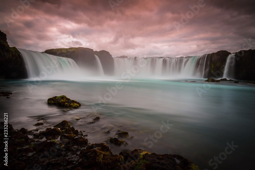 Waterfall Godafoss is the place where the lawspeaker   orgeir Lj  svetningago  i made Christianity the official religion of Iceland. Without war and without violence they left the pagan gods right here 
