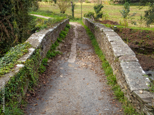 An old stone bridge called Ponte Aspera - Sarria, Galicia, Spain