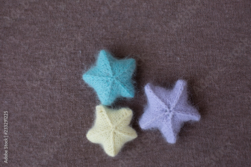 toys stars. knitted stars. manual work. toys made with your own hands