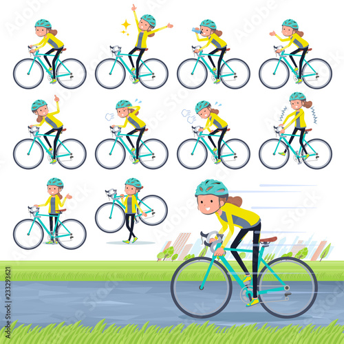 flat type Behind knot hair women Sportswear_road bike