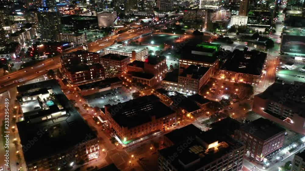 Aerial of Downtown Dallas, Texas at Night Aerial of Downtown Dallas, Texas at Night