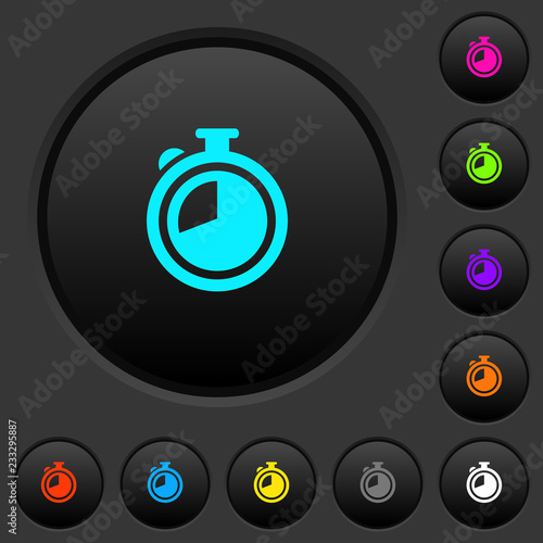 Timer dark push buttons with color icons