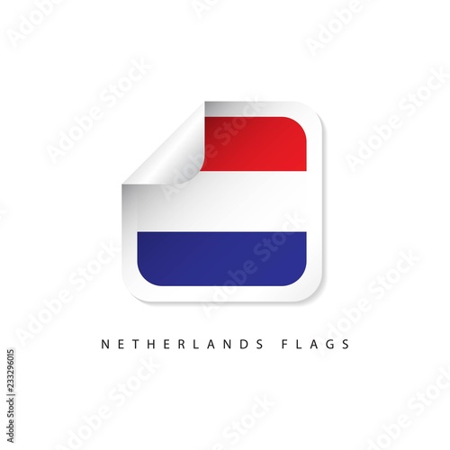 Free Download Netherlands Label Flags Vector Template Design Illustration - GFXLoad