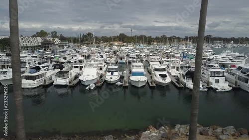 Boats docked at a Marina