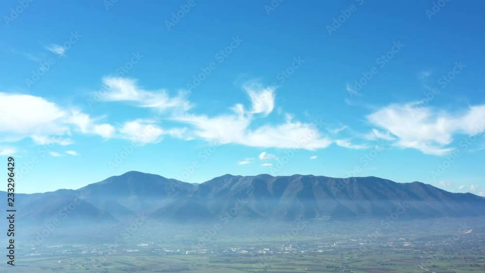 Aerial view of some beautiful mountains with the rising fog. Aerial view of some beautiful mountains with the rising fog.