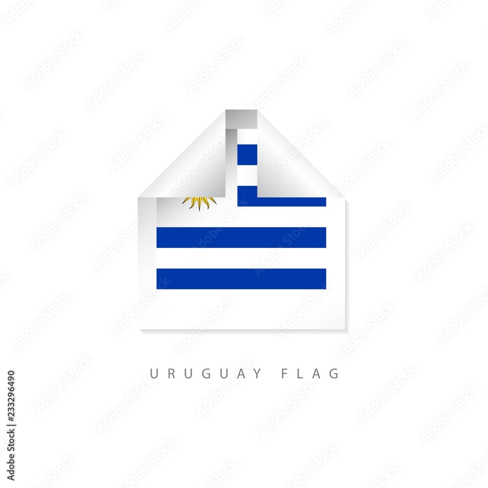 Fototapeta premium Uruguay Label Flags Vector Template Design Illustration