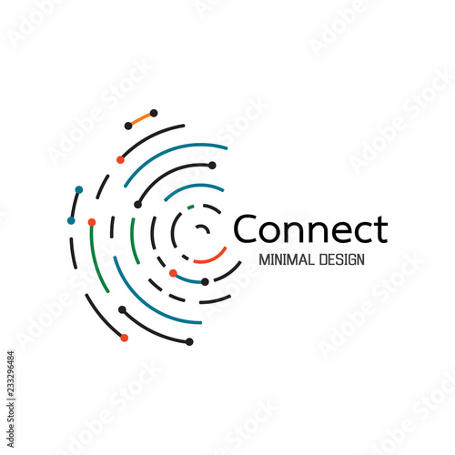 Abstract network connection. icon logo design. Vector Illustration