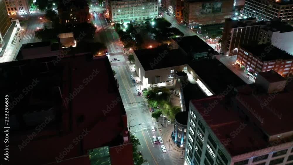 Aerial of Downtown Dallas, Texas at Night Aerial of Downtown Dallas, Texas at Night