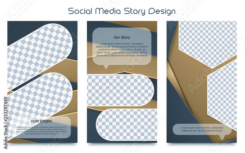 Instagram stories template Photo frame vector set