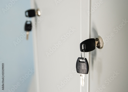 keys in the door of a private locker
