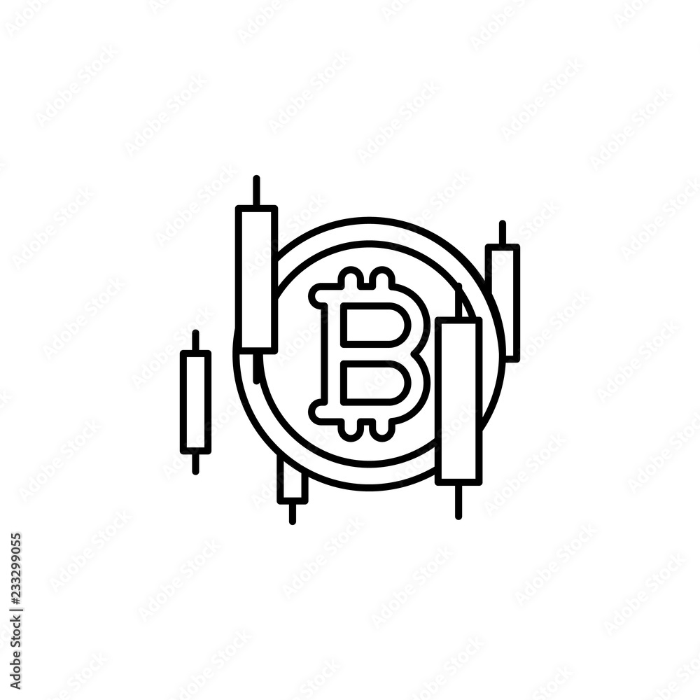 bitcoin, chart icon. Element of crypto currency icon. Thin line icon for website design and development, app development bitcoin, chart icon. Element of crypto currency icon. Thin line icon for website design and development, app development