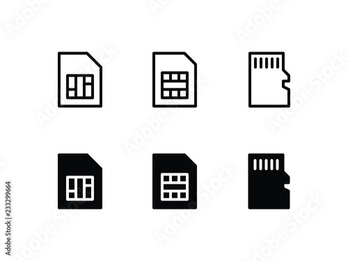 SIM Card Icon Logo Vector Symbol. Memory Card Icon