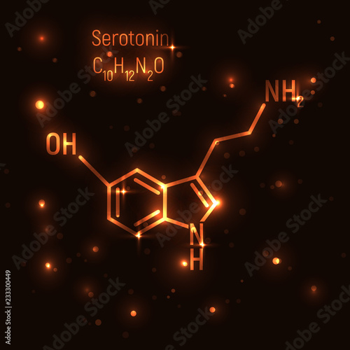 gold serotonin molecule