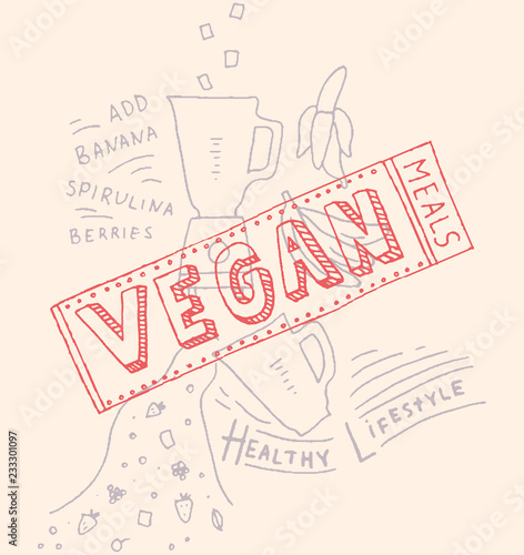 Vegan Design Concept. Vegan hand typography.
