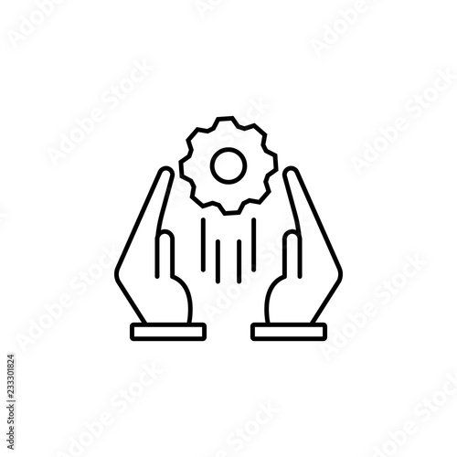 leadership, management control, gear icon. Element of technology icon for mobile concept and web apps. Thin line leadership, management control, gear icon can be used for web