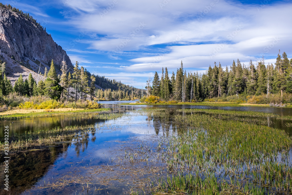 Twin Lakes in the Mammoth Lakes basin in the Eastern Sierra mountains, California