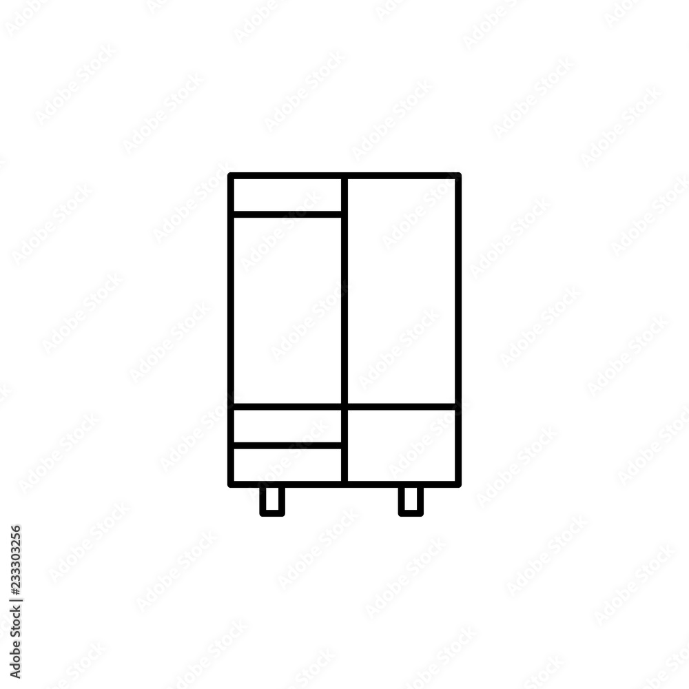 wardrobe icon. Element of outline furniture icon. Thin line icon for website design and development, app development. Premium icon wardrobe icon. Element of outline furniture icon. Thin line icon for website design and development, app development. Premium icon