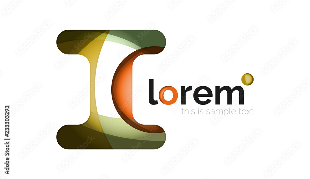 Abstract geometric design logo made of flowing elements Abstract geometric design logo made of flowing elements