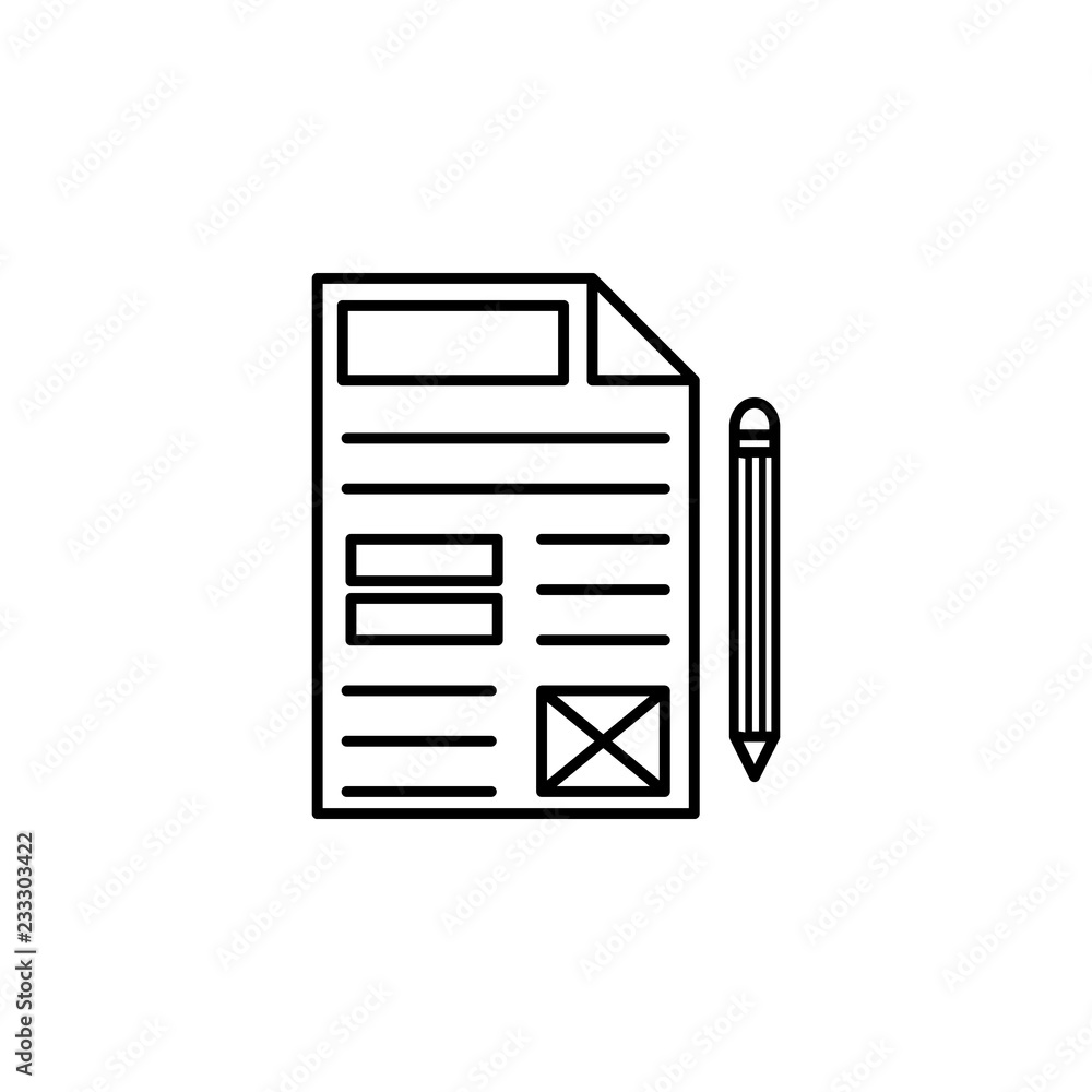 Concept, document, pen icon. Element of editorial design icon. Thin line icon for website design and development, app development. Premium icon Concept, document, pen icon. Element of editorial design icon. Thin line icon for website design and development, app development. Premium icon