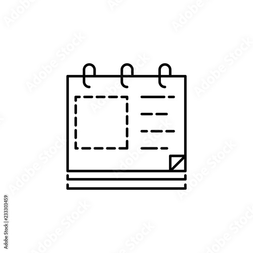 Draft, writing calendar icon. Element of editorial design icon. Thin line icon for website design and development, app development. Premium icon