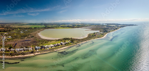 Canvastavla St Leonards salt lagoon near Portarlington in Victoria, Australia