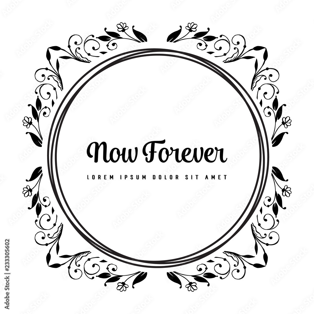 Now forever botanical floral hand draw style vector