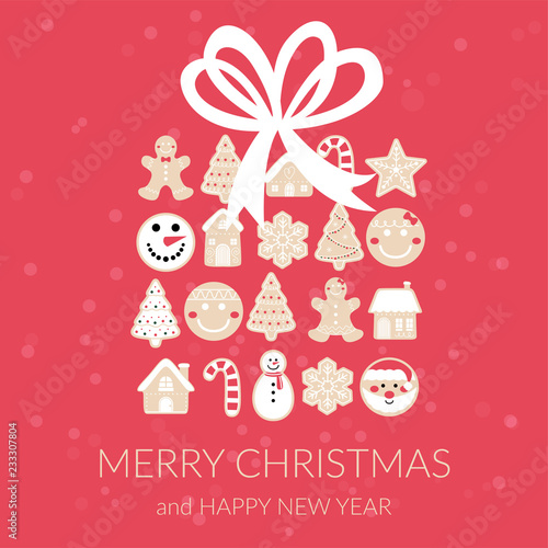 merry christmas gingerbread box greeting card