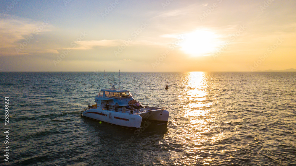 Yachts in the sunset