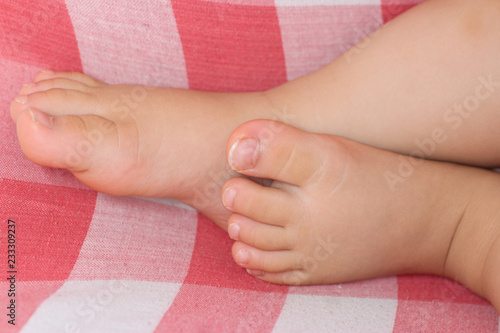 Closeup shot of feet of newborn baby