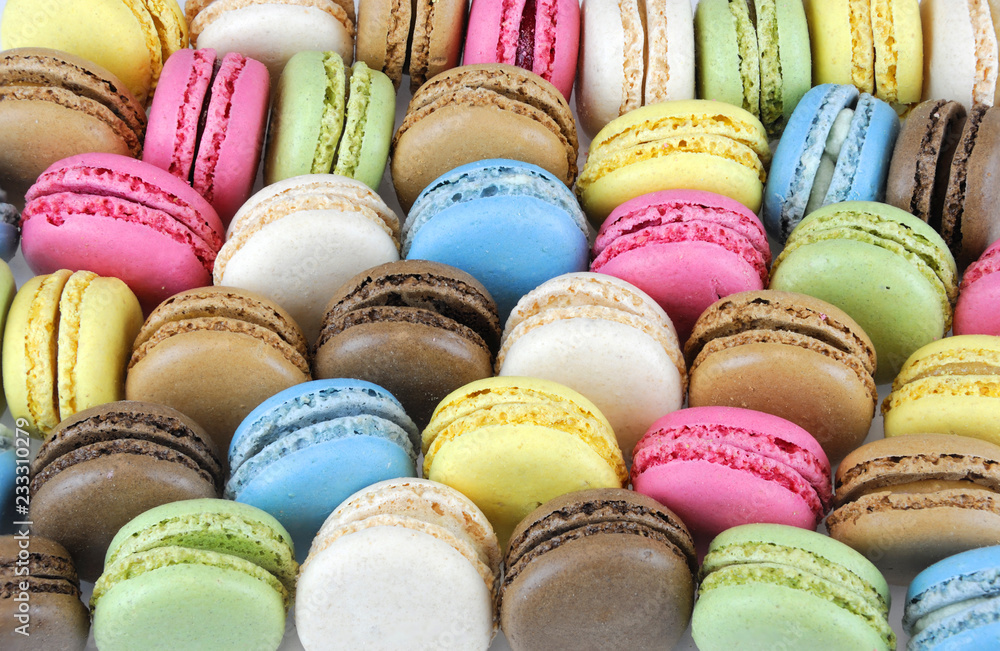 close up on colorful macarons food background close up on colorful macarons food background
