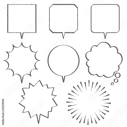 漫画風フキダシベーシック縦横比が同じ 手書風線画のみ Stock ベクター Adobe Stock