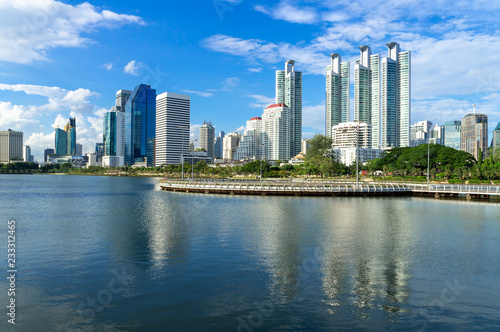 Bangkok city - Cityscape downtown  Business district urban area    landscape Bangkok Thailand