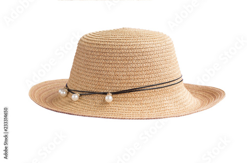 Fashion lady hat on white background