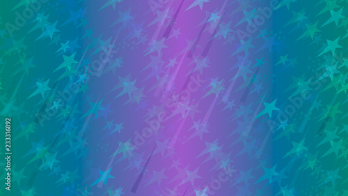 An abstract pattern of flying stars, triangular elements and circles. A festive element of the design of wallpaper, tiles, packaging, textiles, covers.