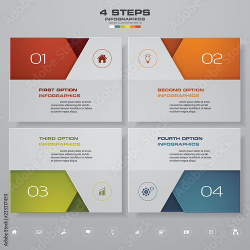 4 steps infographics element template chart for presentation.	