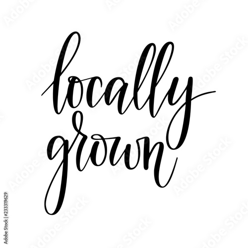 Locally grown vector lettering design for food package