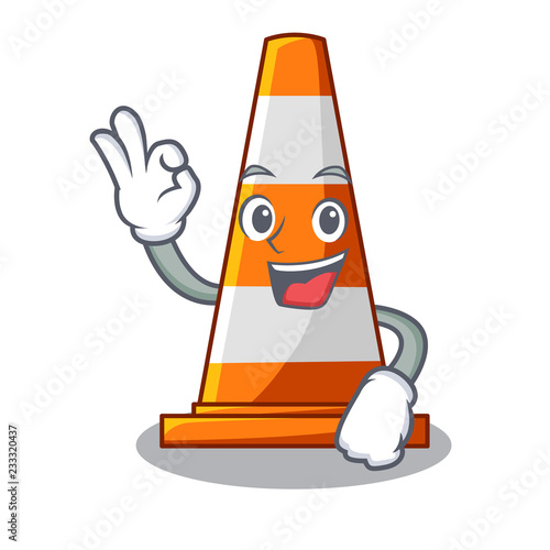 Okay traffic cone on Made in cartoon