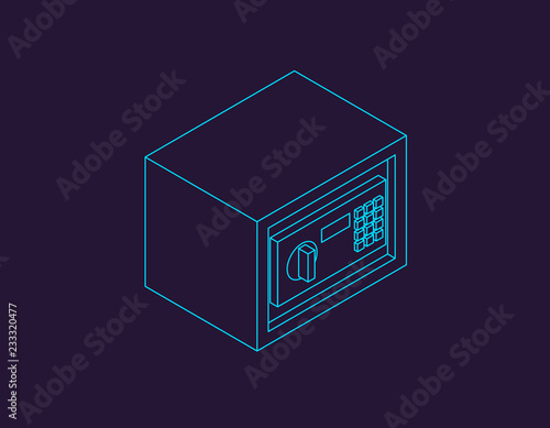 Safe icon with electronic l...