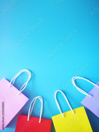 colorful shopping bags on white background