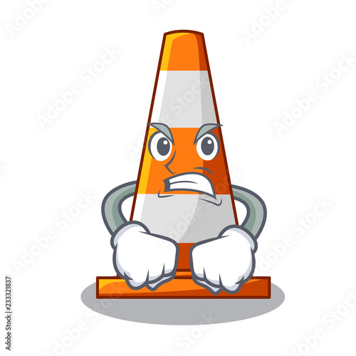 Angry the traffic cone with character shape