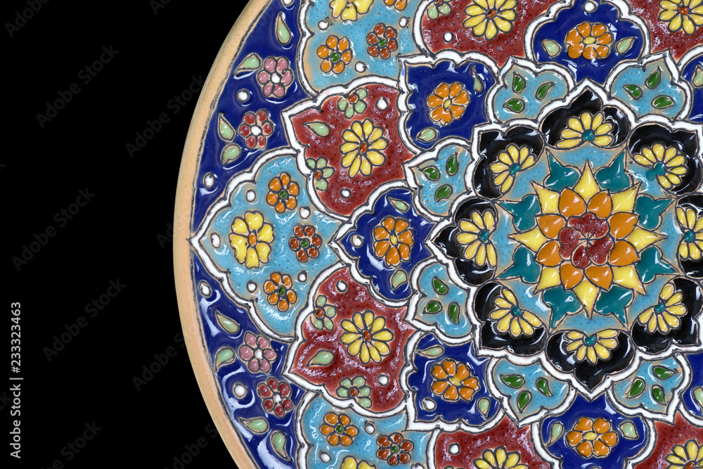 Iranian ceramic plate with pattern