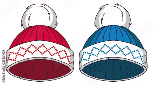 Set of winter clothes isolated on white background. New Year's fashion holiday. Seasonal winter clothes. Christmas fashion celebration. Winter warm clothes for cold weather, knit wear