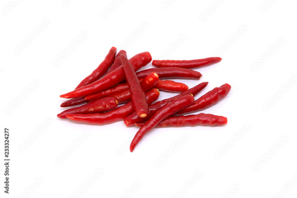 Closeup Red Chilli Studio shot On White Background Closeup Red Chilli Studio shot On White Background