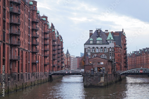 canal in Hamburg Speicherstadt