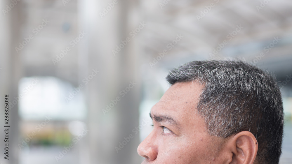 senior old business man looking up, watching blank space. portrait of old asian businessman looking at blank content, opportunity, job, work. southeast asian 50s old man model senior old business man looking up, watching blank space. portrait of old asian businessman looking at blank content, opportunity, job, work. southeast asian 50s old man model