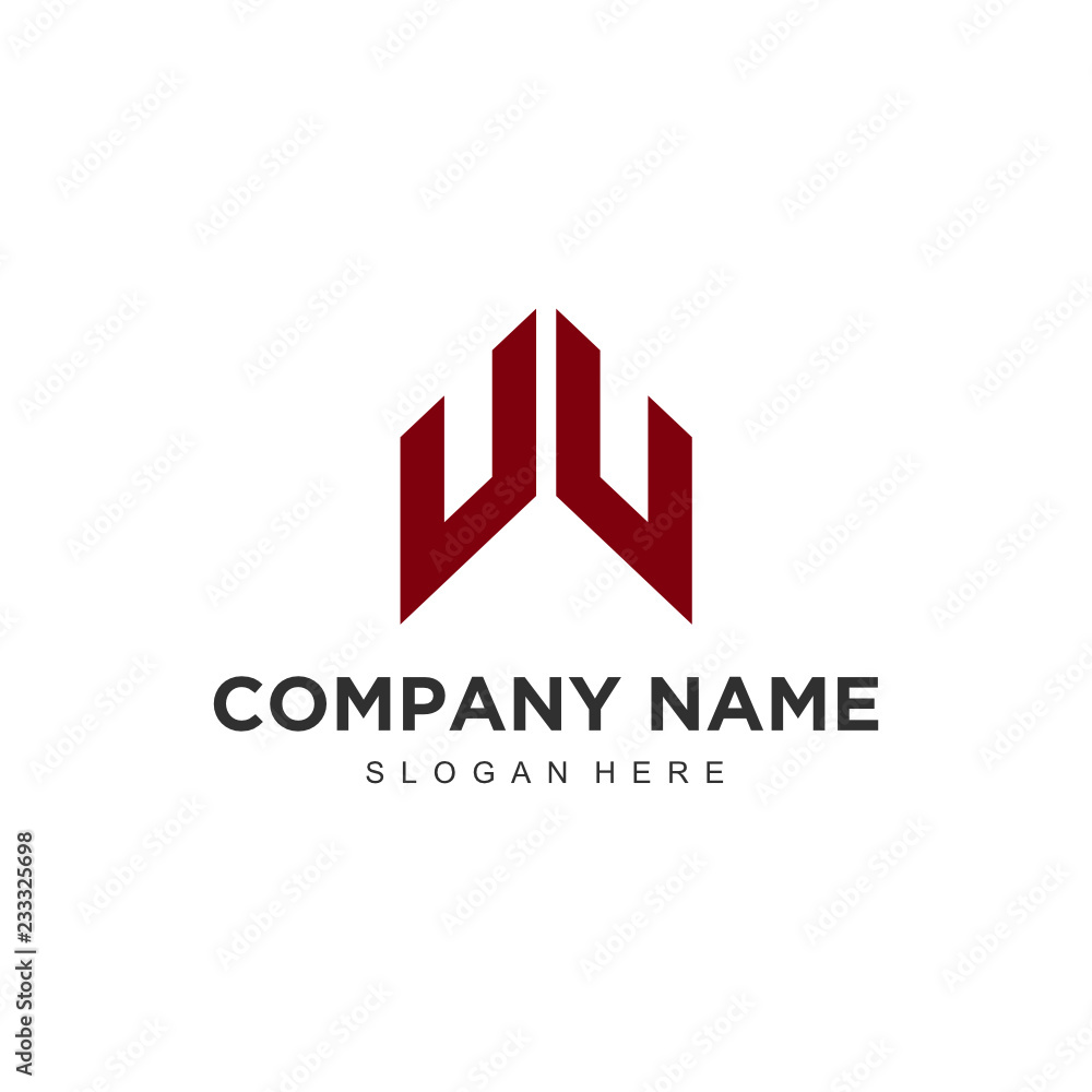 W Initial logo template vector