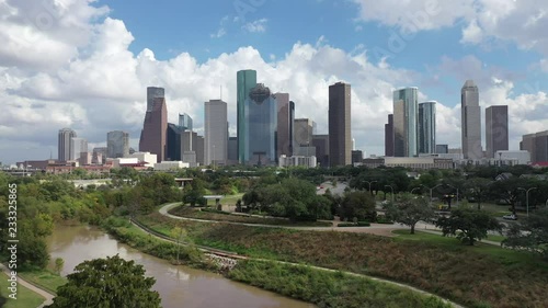 Aerial of the Skyline in Houston, Texas, 2018