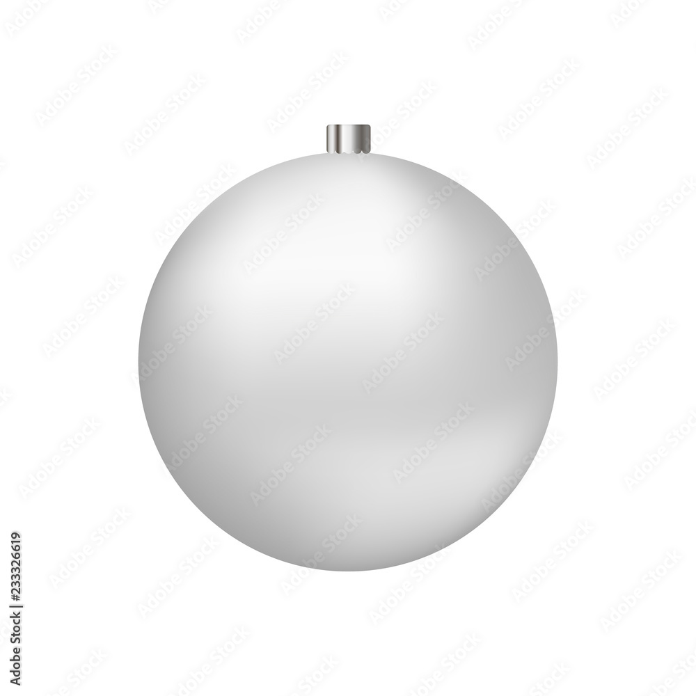 White blank christmas ball mockup - front view. Vector illustration White blank christmas ball mockup - front view. Vector illustration