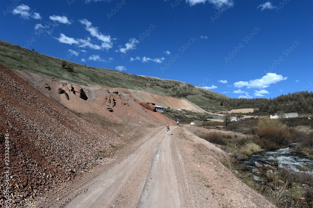 The road to Aktashsky mine. Mountain Altai