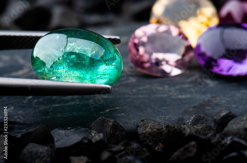 The emerald gemstone jewelry.